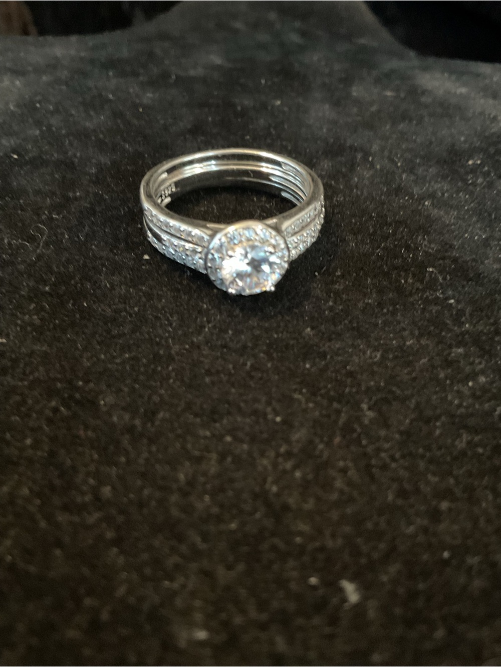 Sterling Silver Cubic Zirconia Halo Ring Set